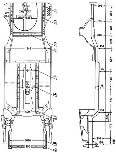  Расстояния между точками кузова Kia Sephia