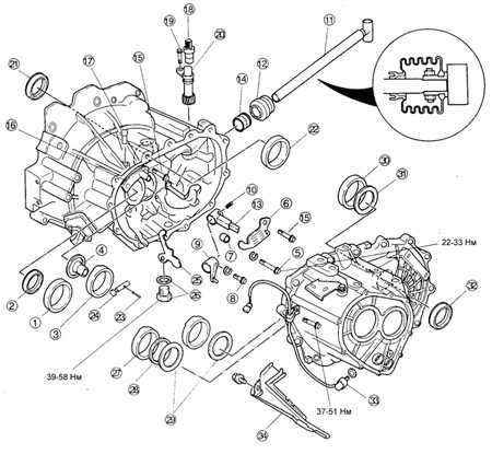 Картер сцепления и компоненты картера коробки передач TE DOHC Kia Sephia