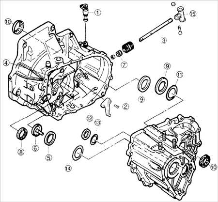 9.9 Картер сцепления и компоненты картера коробки передач BF DOHC
